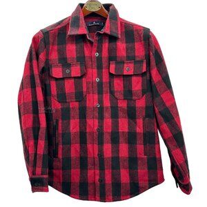 Rainforest Red Buffalo Plaid Button-Up Flannel Shirt Size Small